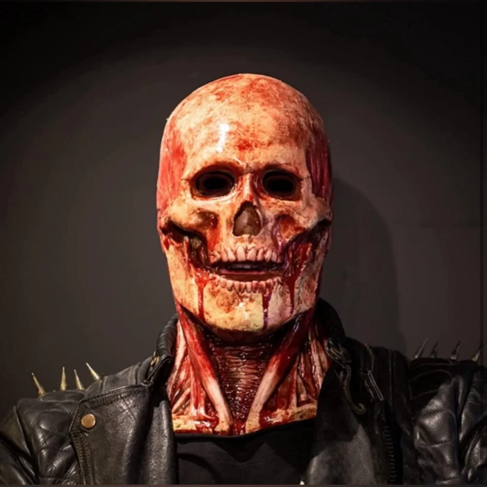 Scary Halloween Mask, Joker Double layer Ripped Mask, Halloween Full Head Skull